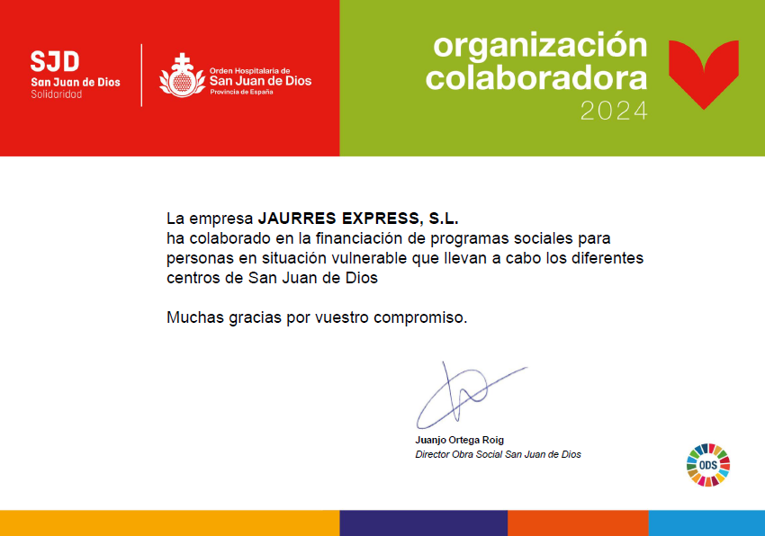 Un certificado que diga organización colaboradora.